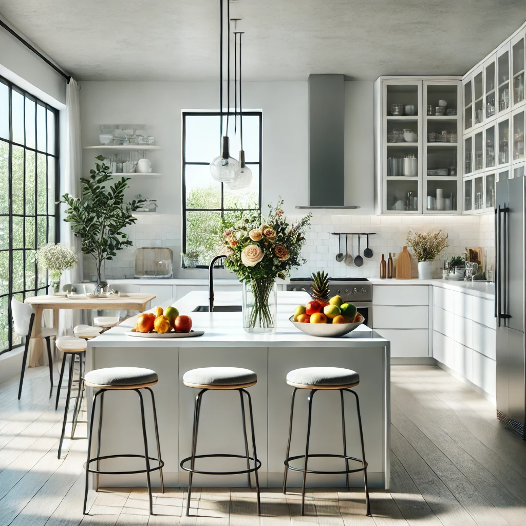 A-bright-and-modern-kitchen-with-a-clean-and-organized-look.-The-kitchen-features-sleek-countertops-stainless-steel-appliances-and-minimalistic-cabin